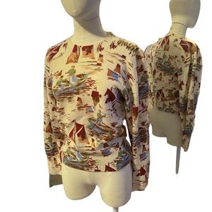 Zara Print Sweater Sz L